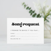 Retro Script Trouwlied verzoek Informatiekaartje (Staand voorkant)