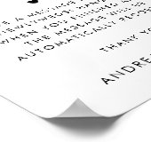 Retro Script Typografie Audio Gastboek Huwelijk Poster (Hoek)