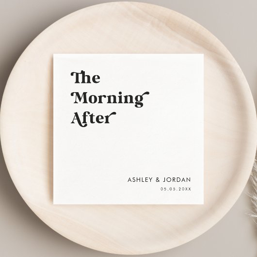 Retro Script Typografie De Morning After Party Servet