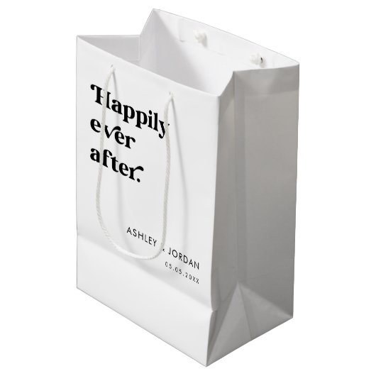 Retro Script Typografie Gelukkig Tot Het Einde Der Medium Cadeauzakje (Voorkant Gekanteld)