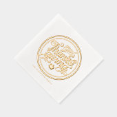 Retro Script Typografie Label Happy Thanksgiving Folie Servetten (Rechts)