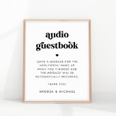 Retro Script Typography Audio Guestbook Wedding Poster