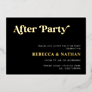 Retro Script Typography Weddenschap After Party Re Folie Uitnodiging