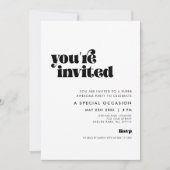 Retro Script U bent uitgenodigd Kaart (Voorkant)