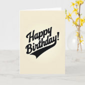 Retro Script Verjaardagskaart Kaart (Gele Bloem)