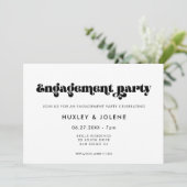 retro script verlovingsfeest kaart (Staand voorkant)