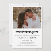 retro script verlovingsfeestfoto kaart (Voorkant)