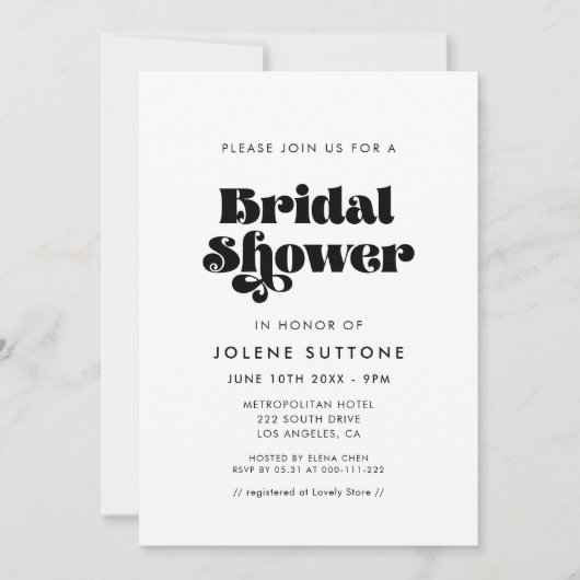  Retro Script-Vrijgezellenfeest Kaart (Voorkant)