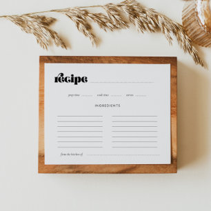  Retro Script Vrijgezellenfeest Recept Kaart