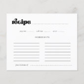  Retro Script Vrijgezellenfeest Recept Kaart (Voorkant)