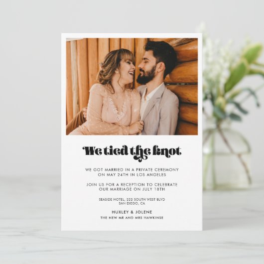  retro script We hebben de knoop fotokaart vastgeb Kaart (Staand voorkant)