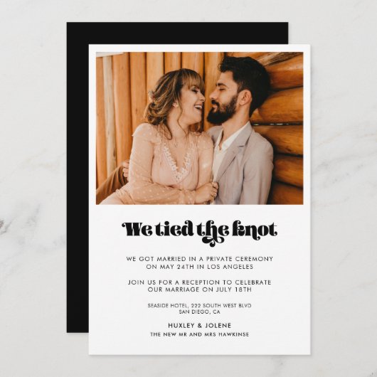 retro script We hebben de knoop fotokaart vastgeb Kaart (Voorkant / Achterkant)