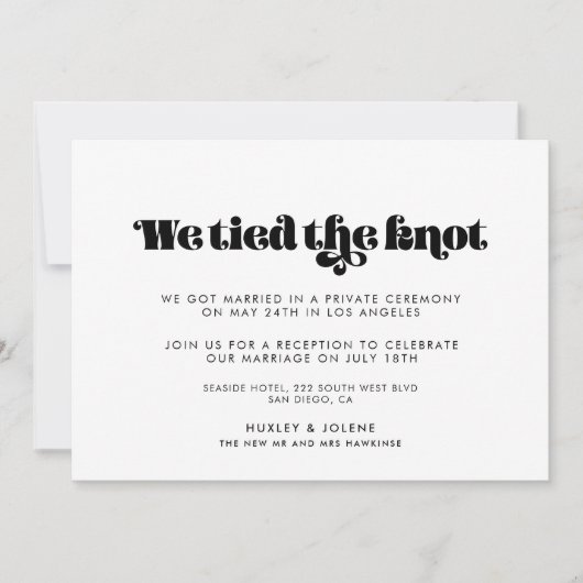  retro script We hebben de knoopkaart gebonden Kaart (Voorkant)