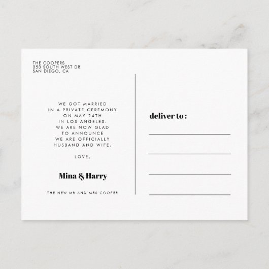  retro script We hielden foto Briefkaart (Achterkant)