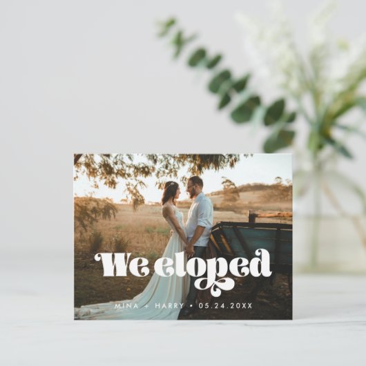  retro script We hielden foto Briefkaart (Staand voorkant)