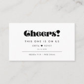 Retro Script Wedding Drink Ticket (Voorkant)