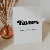  Retro Script Wedding Favors Reclamebord Met Voetstuk