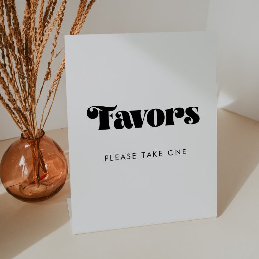  Retro Script Wedding Favors Reclamebord Met Voetstuk