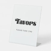  Retro Script Wedding Favors Reclamebord Met Voetstuk (Voorkant)