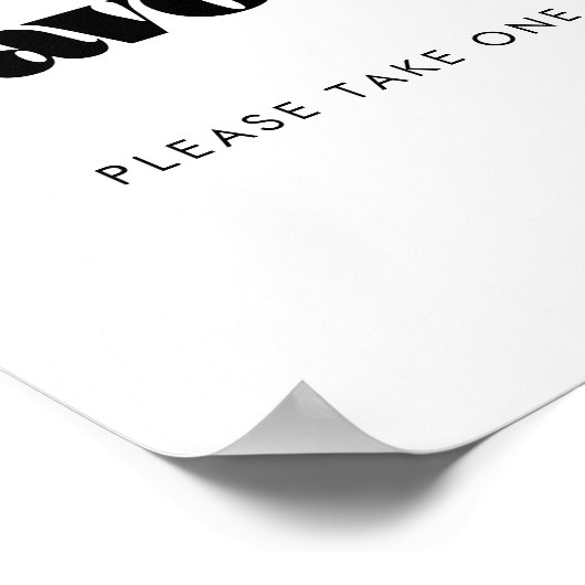  Retro Script Wedding Favors Sign Poster (Hoek)