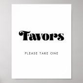 Retro Script Wedding Favors Sign Poster (Voorkant)