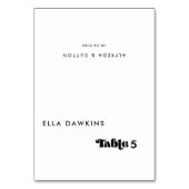 Retro Script Wedding Guest Place Card Kaart (Voorkant)