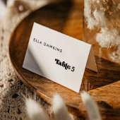 Retro Script Wedding Guest Place Card Kaart