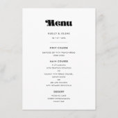 Retro Script Wedding Menu (Voorkant)