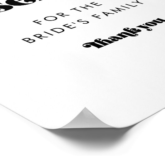 Retro Script Wedding Reserved Sign Poster (Hoek)