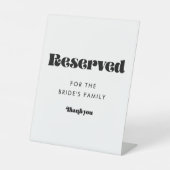  Retro Script Wedding Reserveren Reclamebord Met Voetstuk (Voorkant)