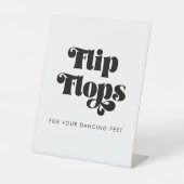  Retro Script Wedding Teenslippers Reclamebord Met Voetstuk (Voorkant)