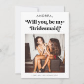 Retro Script Wil Je Mijn Bruidsmeisje Zijn Voorste Kaart (Voorkant)