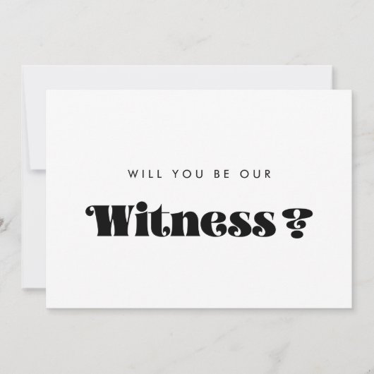 Retro Script Witness Proposal Kaart (Voorkant)