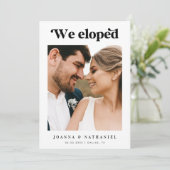 Retro Script Zwart & Wit Trouw Aankondiging (Staand voorkant)