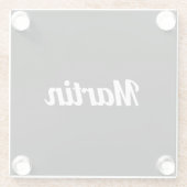 Retro-script | Zwarte of DIY-kleur Glazen Onderzetter (Achterkant)