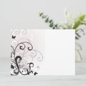 Retro scrolls Uitnodiging (Staand voorkant)