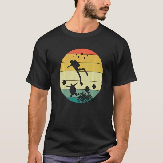 Retro Scuba Diver Diving Instructor Diving Expert T-shirt (Voorkant)