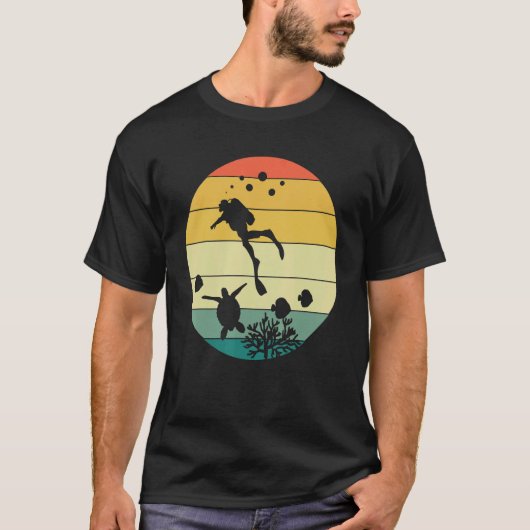 Retro Scuba Diver Diving Instructor Diving Expert T-shirt (Voorkant)