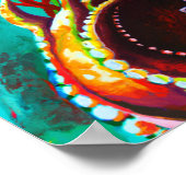 Retro Scuba Diver in een Metal Suit Octopus Poster (Hoek)