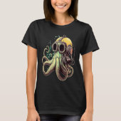 Retro Scuba Diver Weird Octopus Design Octopus Hel T-shirt (Voorkant)