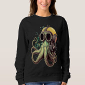 Retro Scuba Diver Weird Octopus Design Octopus Hel Trui (Voorkant)