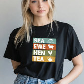 Retro Sea Ewe Hen Tea Funny Joke  Men Women T-shirt