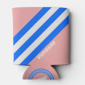 Retro Sea Kiss Stripes with Name Blikjeskoeler (Achterkant)