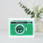 Retro Seafoam Green Camera Fotografie Briefkaart (Staand voorkant)