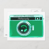 Retro Seafoam Green Camera Fotografie Briefkaart (Voorkant / Achterkant)