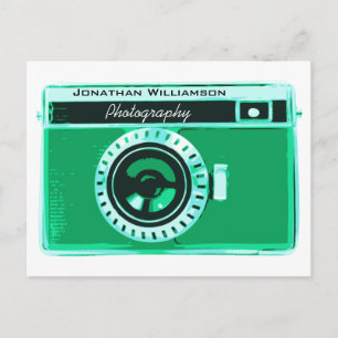 Retro Seafoam Green Camera Fotografie Briefkaart