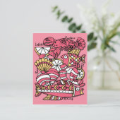 Retro Seafood Recipcard Briefkaart (Staand voorkant)