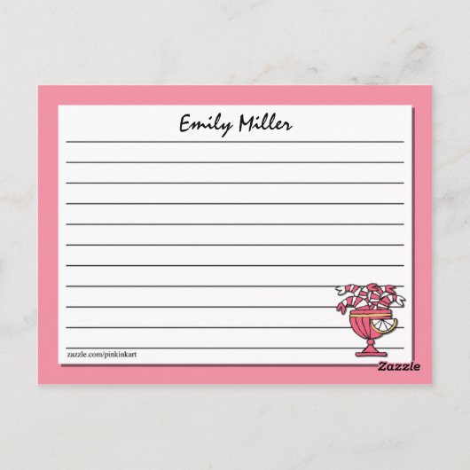 Retro Seafood Recipcard Briefkaart (Achterkant)