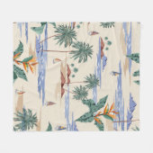 Retro seamless tropical island pattern on light be fleece deken (Voorkant (Horizontaal))