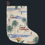 Retro seamless tropical island pattern on light be kleine kerstsok<br><div class="desc">Retro naadloos tropisch eilandpatroon op lichtbeige oceaanachtergrond. Landschap met palmbomen,  strand- en oceaan,  met de hand getekende stijl. patroon,  palm,  hawaiian,  eiland,  strand,  boom,  ,  kokosnoot,  druk,  naadloos,  tropisch,  bloem,  landschap,  ,  abstract,  flora,  hawaii,  illustratie,  zee,  foliagevintage,  retro,  illustratie.</div>